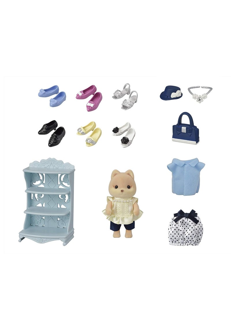 Fashion Play Set - Shoe Shop Collection with Fashionable Doll Clothing and Accessories