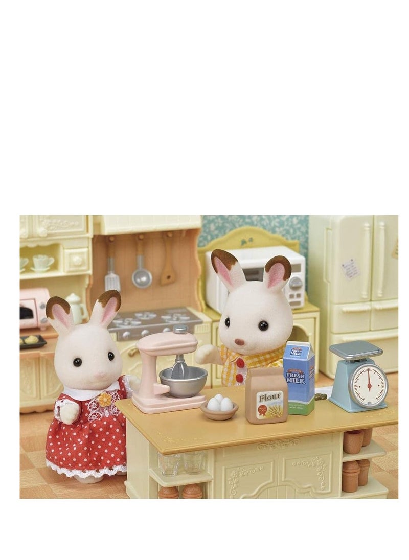 Kitchen Island Playset - Kitchen Toy Set with Island and Accessories for Dollhouses