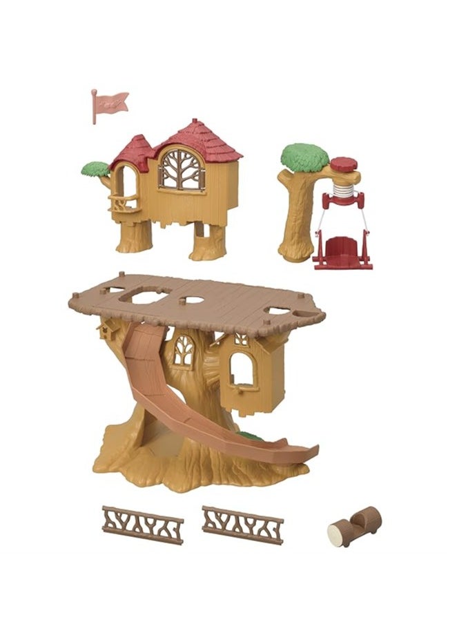 Adventure Tree House Playset - Fun Treehouse Playset with Dolls and Outdoor Accessories