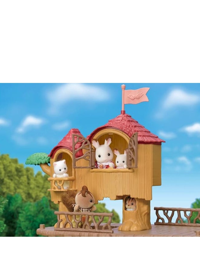 Adventure Tree House Playset - Fun Treehouse Playset with Dolls and Outdoor Accessories