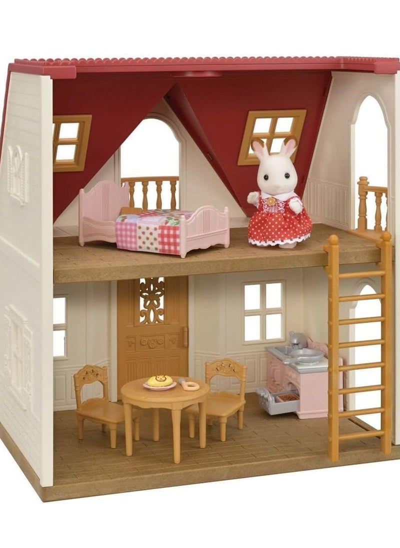 Cosy Cottage Starter Home Playset - Dollhouse with Furniture and Accessories