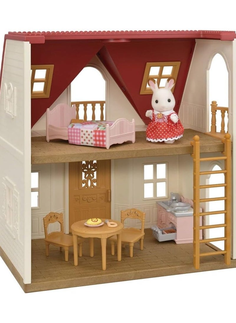 Cosy Cottage Starter Home Playset - Dollhouse with Furniture and Accessories