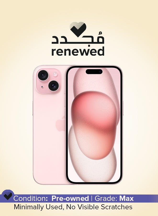 Renewed - iPhone 15 With Facetime 128GB Pink 5G - Middle East Version