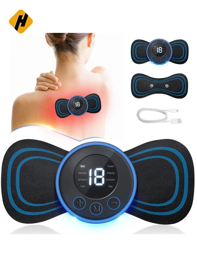 Body Massager,Wireless Portable Neck Massager with 8 Modes and 19 Strength Levels Rechargeable Pain Relief EMS Massage Machine for