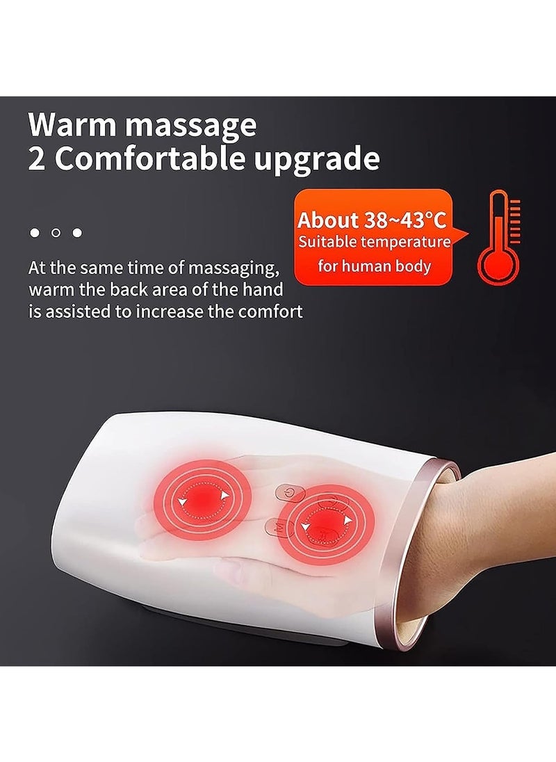 Hand Massage Machine, USB Rechargeable Hand Massager with 3 Massage Modes Heating Acupressure, Smart Electric Multifunctional Massager for Muscle Relaxation, Hand Numbness