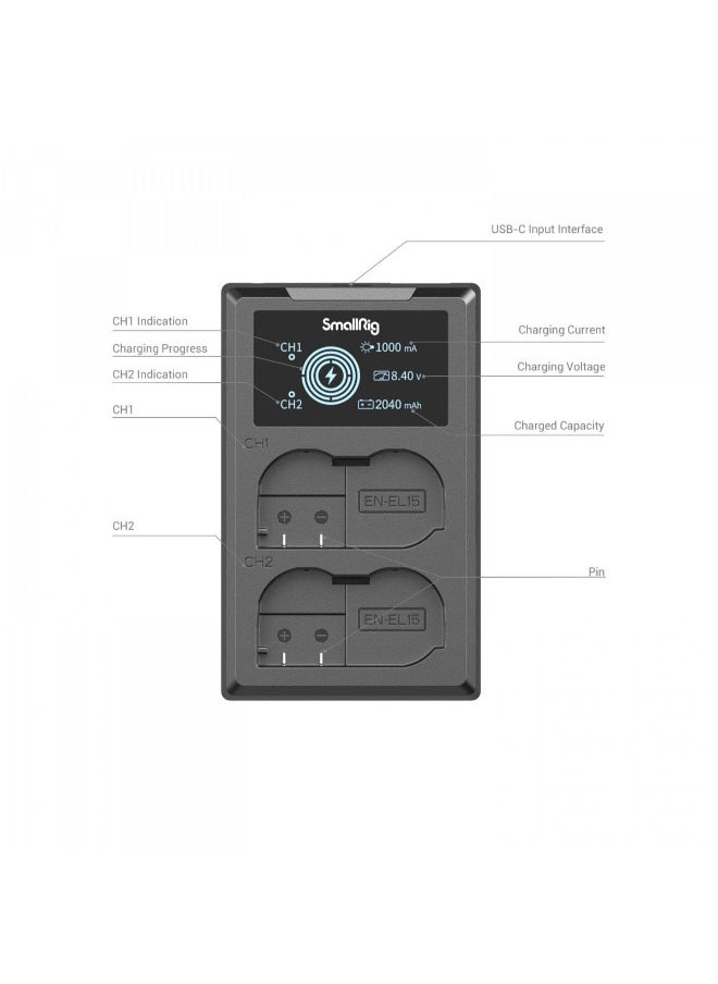 SmallRig EN-EL15 Camera Battery and Charger Kit 3820B