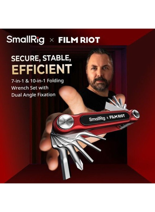 SmallRig x FILM RIOT 10-in-1 Folding Wrench Set with Multiple Angle Positioning (Black) 4375