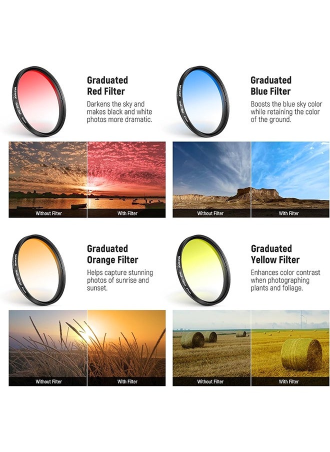 NEEWER Clip On 67mm Phone ND Filter Kit, Upgraded Lens Clip Cold Shoe Mount/Locking Knob, CPL/ND32/6 Point Star/4 Graduated Color Filter Compatible with iPhone 16 15 Pro Max Plus 14 13 Samsung S23 S24