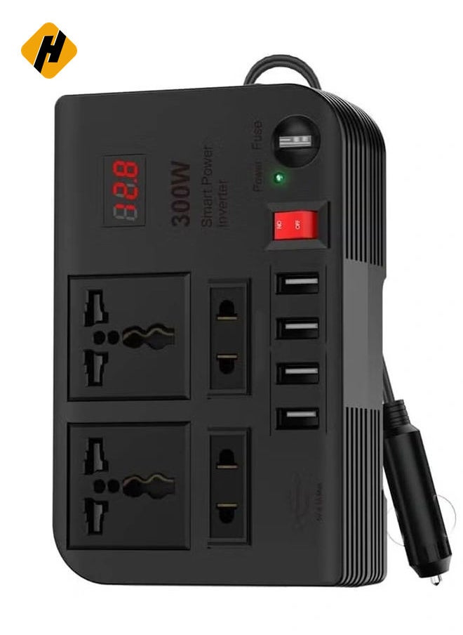 300W Car Inverter: Power Up Your Devices with 12V/24V DC to 220V AC Conversion and 4 Quick Charge USB Ports