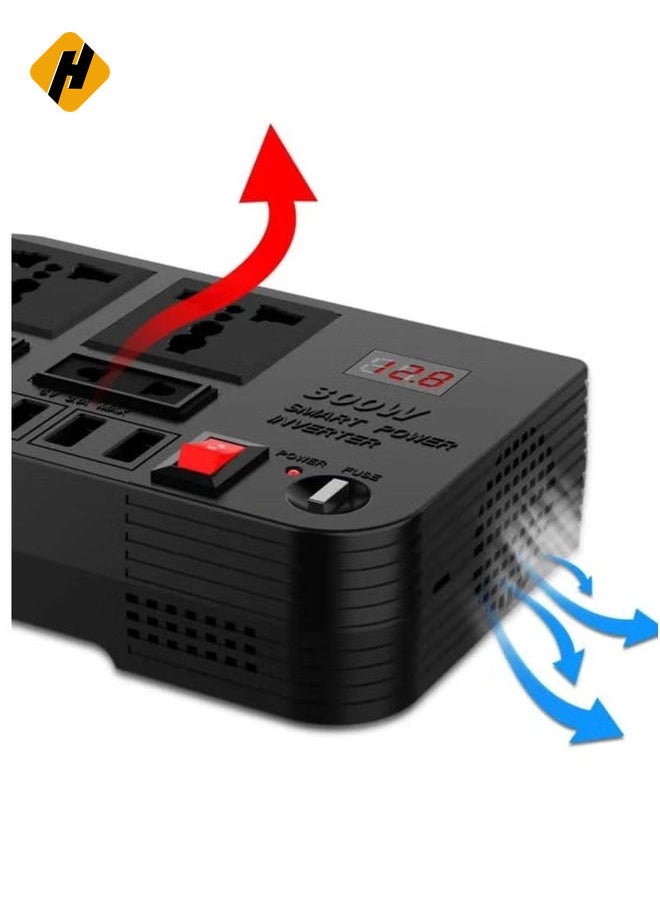 300W Car Inverter: Power Up Your Devices with 12V/24V DC to 220V AC Conversion and 4 Quick Charge USB Ports