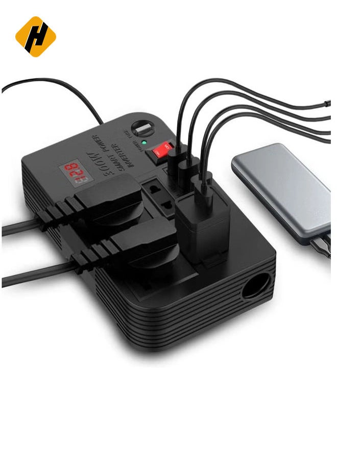 300W Car Inverter: Power Up Your Devices with 12V/24V DC to 220V AC Conversion and 4 Quick Charge USB Ports