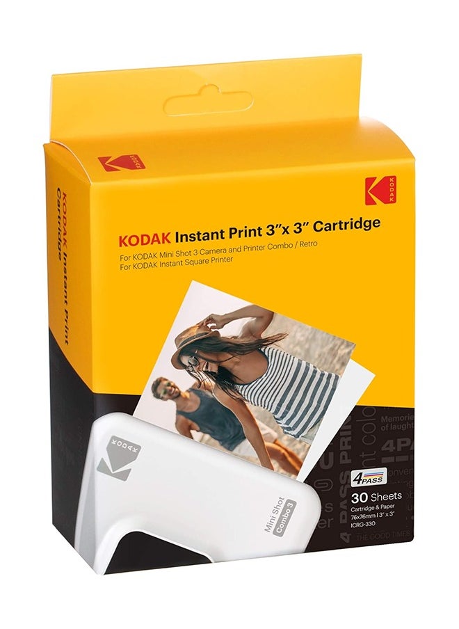 KODAK Instant Print 3'x3' Cartridge 60 Prints Mini Shot Combo