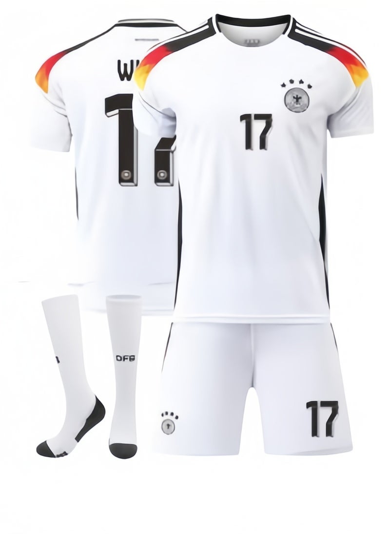 3-Piece Adult NO. 17 Soccer Uniform Breathable Outdoor Sportswear (Unisex)