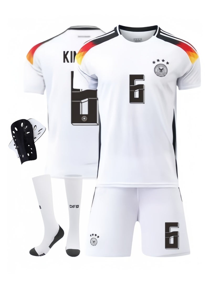 4-Piece Adult NO. 6 Soccer Uniform Breathable Outdoor Sportswear (Unisex)