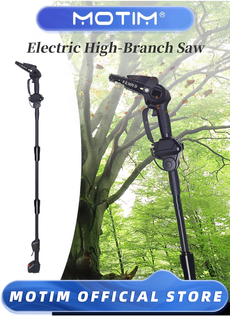 Electric High-Branch Saw Rechargeable High-Altitude Lithium Chainsaw Extension Rod High-Branch Electric Chain Saw Lithium Trimming Handheld Chainsaw