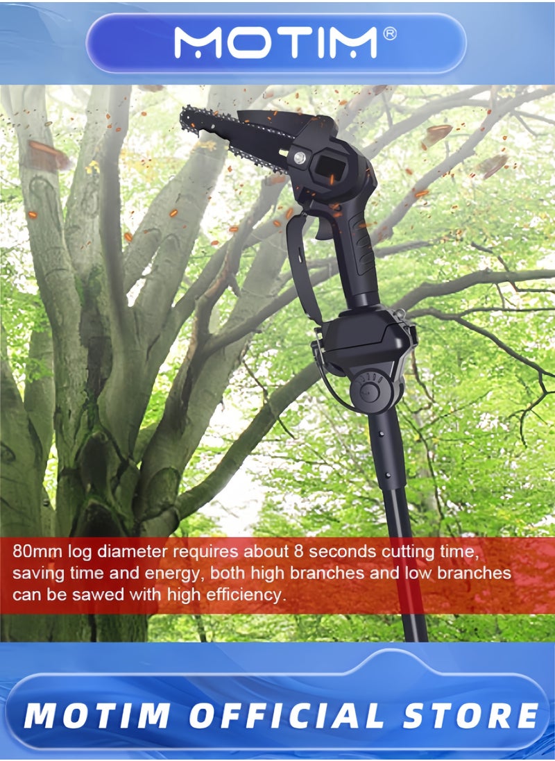 Electric High-Branch Saw Rechargeable High-Altitude Lithium Chainsaw Extension Rod High-Branch Electric Chain Saw Lithium Trimming Handheld Chainsaw