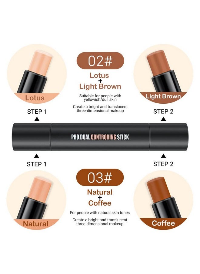 4 Color Contour Stick Makeup Set Concealer Bronzer Stick Cream Contour Palette Contour Contouring Makeup Kit For Beginner Face Highlighter Makeup Stick Liquid Contour Contorno Maquillaje 02+03