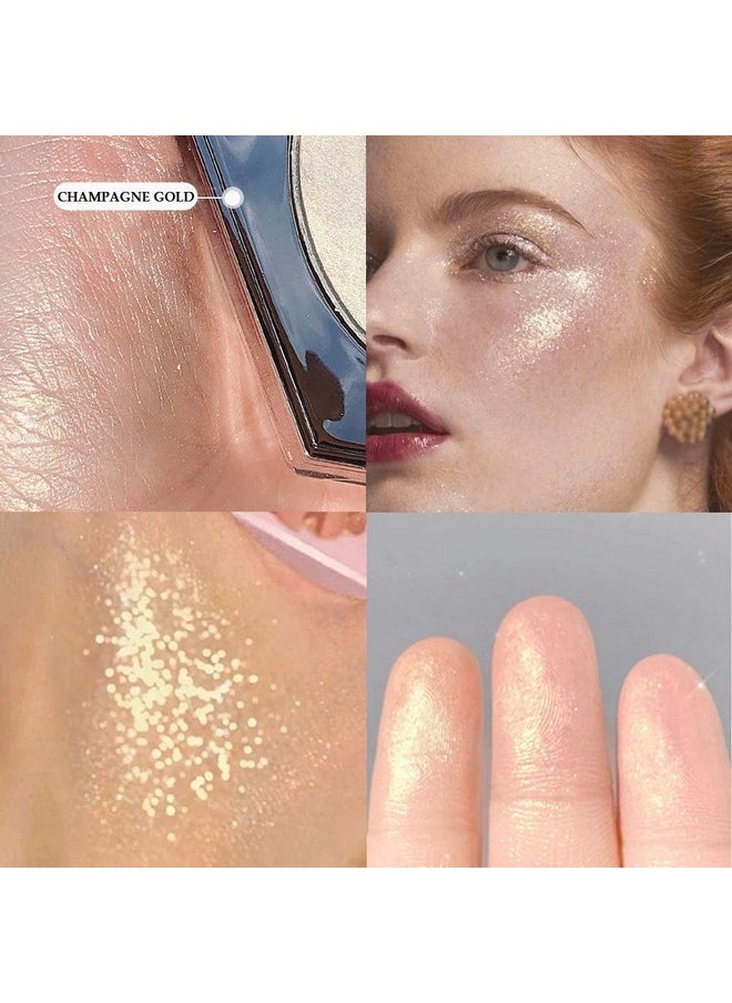 Champagne Gold Cheek Diamond Highlighter Highlight Shimmer Makeup Contour Palette Iluminadores De Maquillaje,Highlighter+Makeup Glitter Shimmer Blush Bronzer And Makeup Highlighter Powder A03