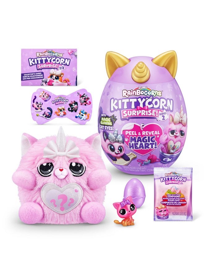 Kittycorn Surprise Series 2 (Chinchilla Cat) By Zuru, Collectible Plush Stuffed Animal, Surprise Egg, Sticker Pack, Slime, Ages 3+ For Girls, Children