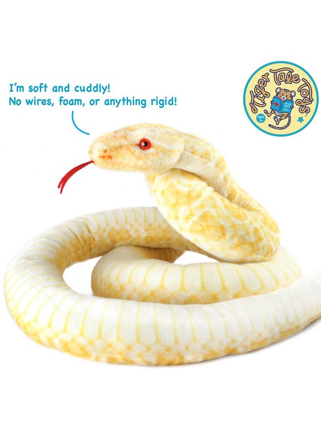 Alba The Albino Burmese Python - 100 Inch Long Stuffed Animal Plush Snake - By Tigerhart Toys