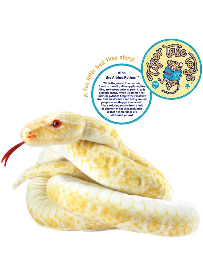 Alba The Albino Burmese Python - 100 Inch Long Stuffed Animal Plush Snake - By Tigerhart Toys