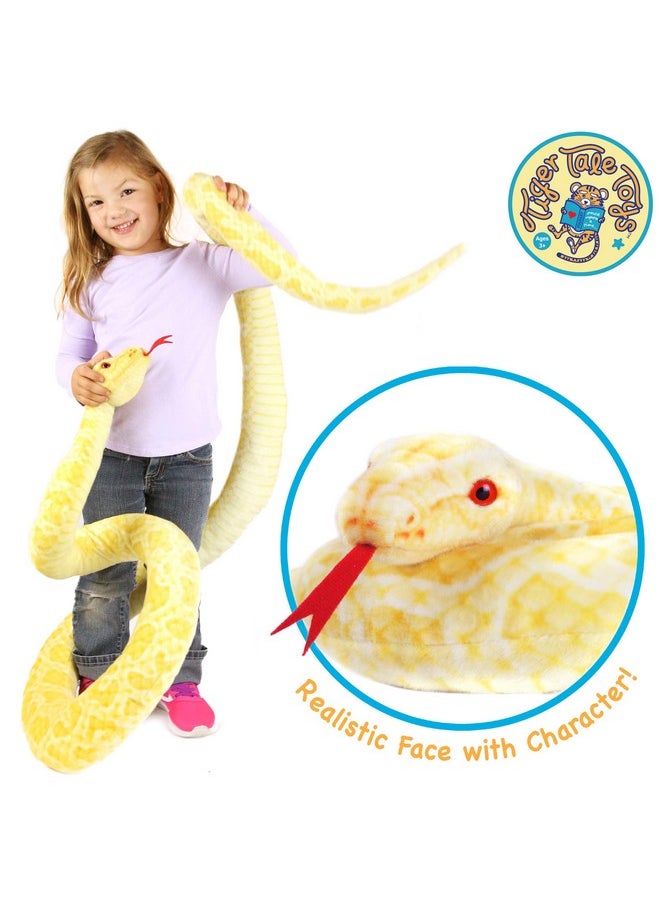 Alba The Albino Burmese Python - 100 Inch Long Stuffed Animal Plush Snake - By Tigerhart Toys