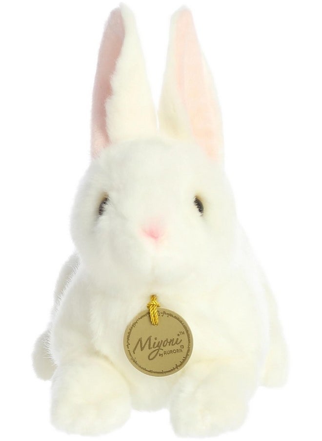 ® Realistic Miyoni® American White Rabbit Stuffed Animal - Lifelike Detail - Cherished Companionship - 8 Inches