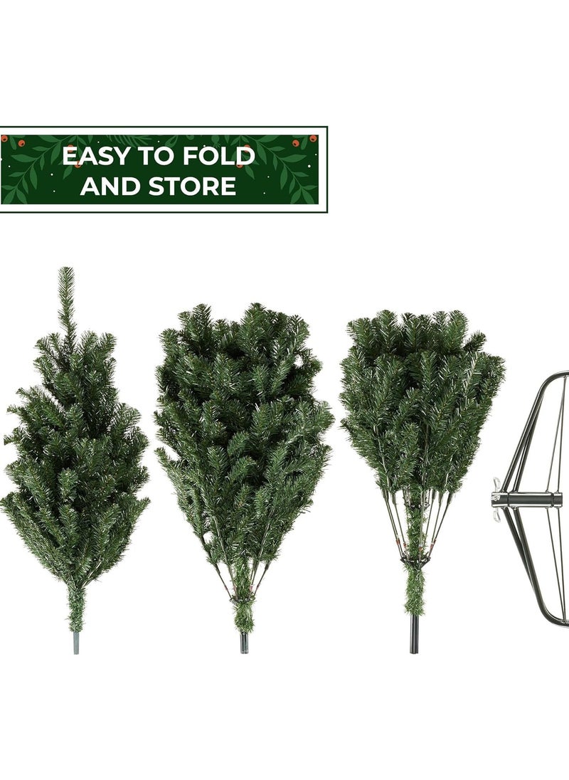 4ft Artificial Christmas Tree, 120CM Small Xmas Tree with 500 Full Branch Tips, Easy Assembly Holiday Tree with Metal Stand, Perfect for Home, Office & Small Spaces