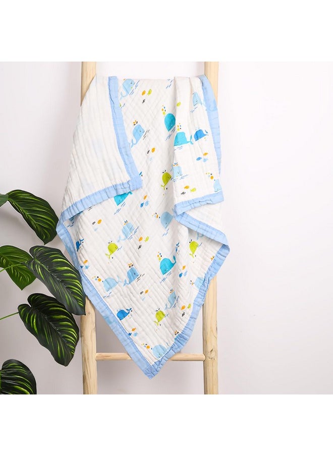 Pure Organic Cotton 6 Layer Muslin Blanket For Baby | Ultra-Soft Swaddling Towel For Newborns And Toddlers |100 X100 Cm | 0-3 Years (Mix Design-)