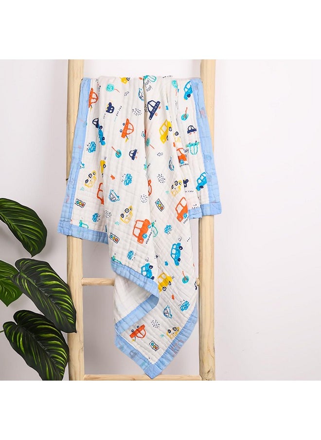 Pure Organic Cotton 6 Layer Muslin Blanket For Baby | Ultra-Soft Swaddling Towel For Newborns And Toddlers |100 X100 Cm | 0-3 Years (Mix Design-)