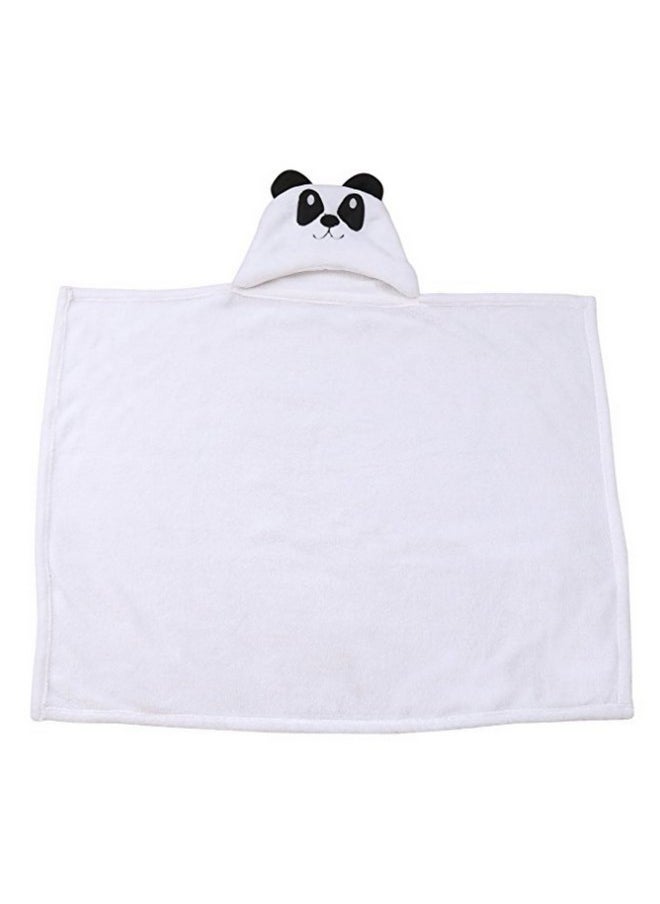 Newborn Combo Of Furry Glacier Hooded Smily Baby Blanket And Premium Glacier Hooded Baby Wrapper(Pack Of 2; White Panda & Rani)