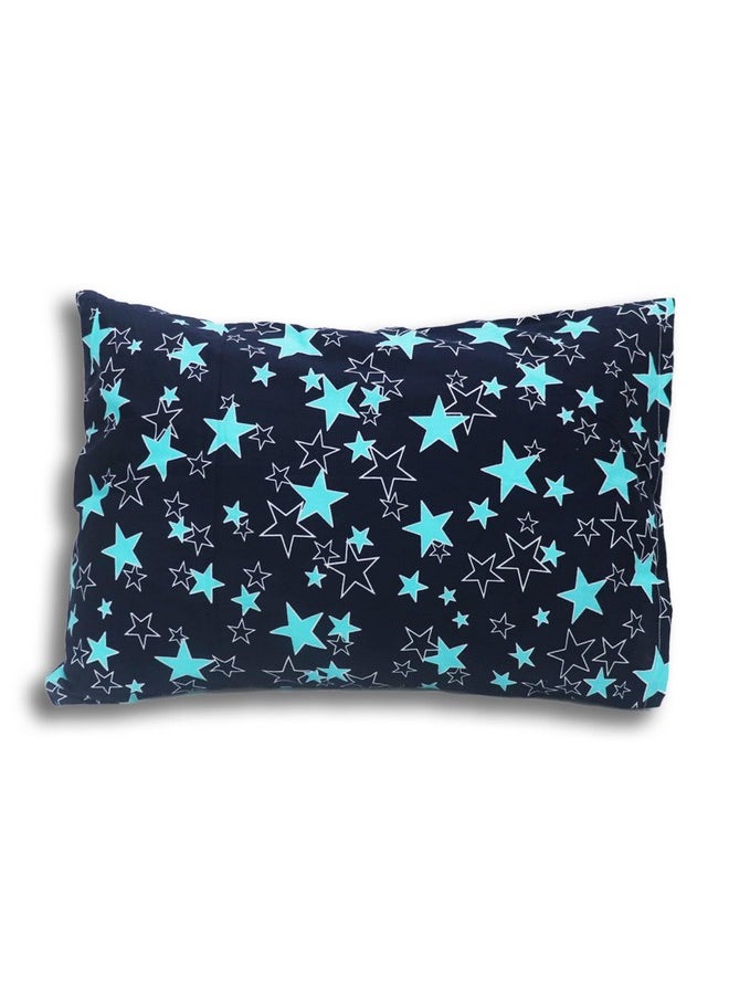 Toddler Pillow With 100% Cotton Removable Cover - 20 X 15 Inches | Children Pillows | Baby Pillows - Navy Star