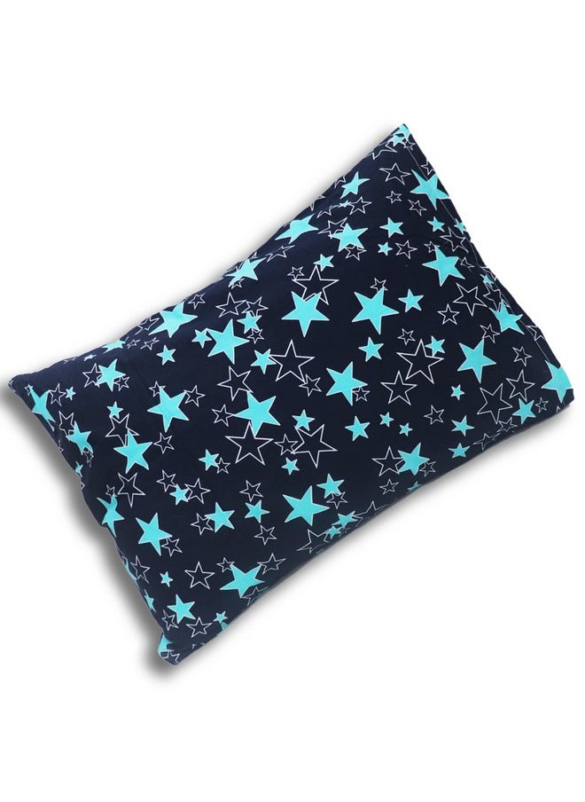 Toddler Pillow With 100% Cotton Removable Cover - 20 X 15 Inches | Children Pillows | Baby Pillows - Navy Star