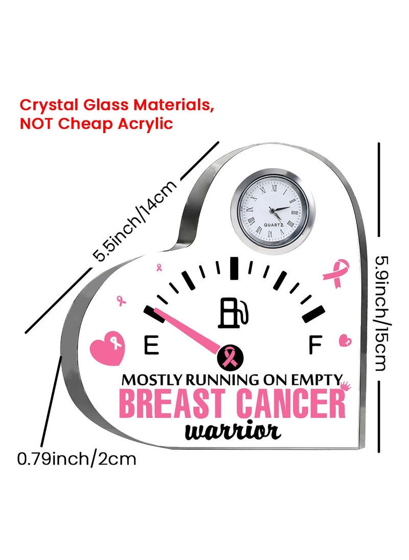 BreastCancer Awareness Heart-Shaped Crystal With Clock-Gifts For BreastCancer-Pink Cancer Awareness Gifts-BreastCancer Awareness Clock