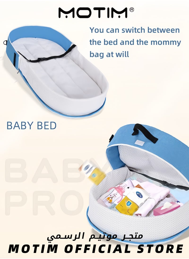 Convenient Folding Anti-Pressure Crib Medium Bed Newborn Isolation Bionic Travel Crib with Adjustable Head Support for 0-12 Months Baby