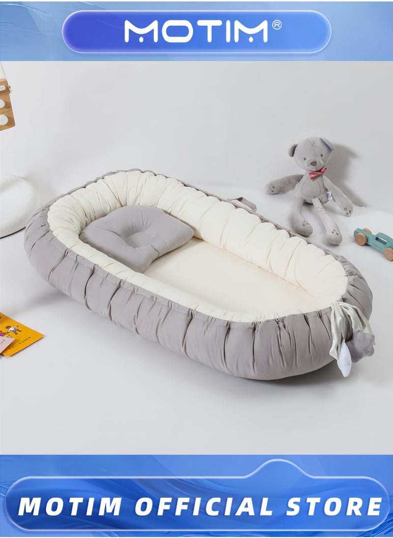 Newborn Baby Lounger Breathable Detachable Sleeping Cushion Bed Multifunctional Pods Portable Crib for Bedroom or Travel Infants Lounger