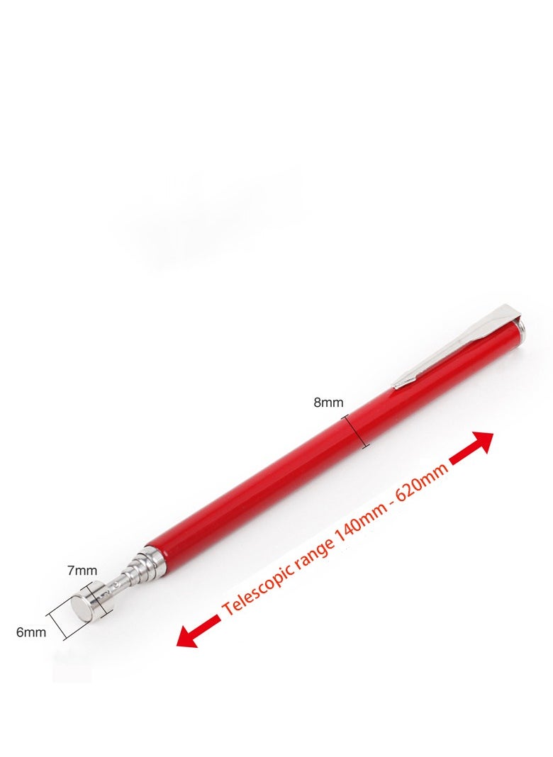 Telescoping Magnetic Pickup Tools, Extendable Grabber Mechanic Tools, Mini Portable Telescopic Magnetic Magnet Pen For Picking Up Nut Bolt Extendable Pickup Rod Stick, ( 2lb Red )