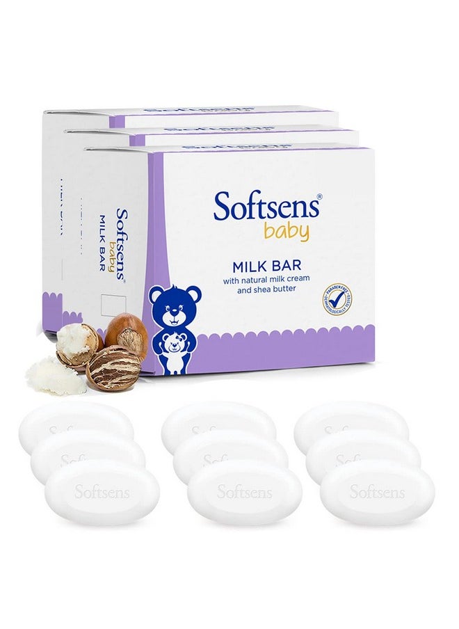 Baby Moisturizing Milk Soap Bar Enriched With Natural Milk Cream & Shea Butter I Dermatologically Tested & Paraben Free For Baby Skin-(9 Soaps X 100G) (Pack Of 3)