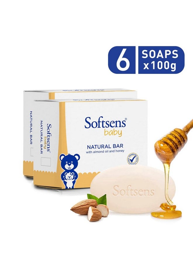 Baby Natural Bar Soap With Honey, Orange & Natural Almond Oil,Natural Milk Cream,Shea Butter Soaps X 100G (Pack Of 2)