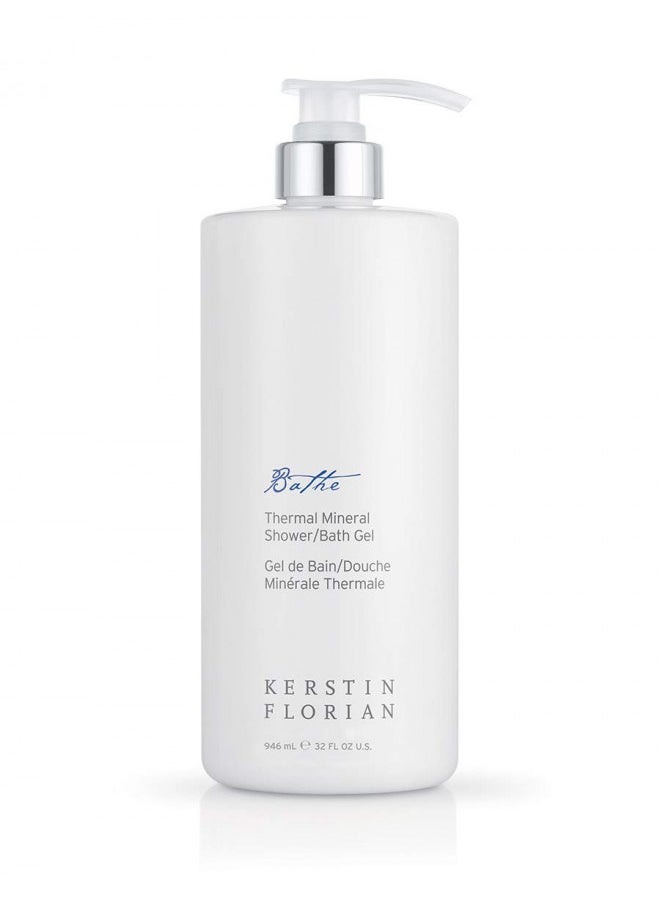 Kerstin Florian Thermal Mineral Shower and Bath Gel, Cleanse and Nourish Skin, Invigorating Mineral Body Wash, Use as Foaming Shower Gel or Bubble Bath (32 fl oz)