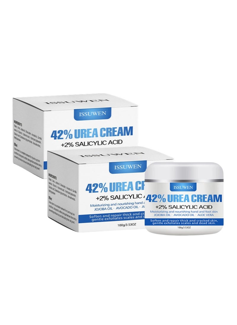 2-PACK Urea Cream 42%, Anti-Crack Moisturizing Cream for Hands and Feet 100g*2