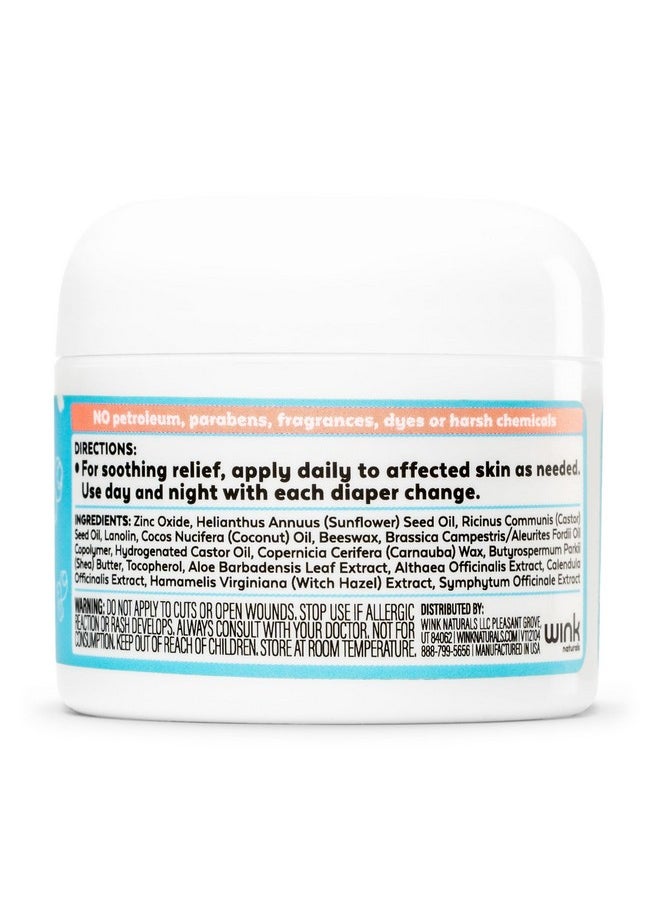 Wink Well Baby Diaper Rash Cream- Bum Balm Baby Diaper Cream For Irritated Skin And Insect Bites- Natural Moisturizing Baby Rash Ointment With No Toxins, Dyes, Fragrances, Parabens, Or Bha- 2 Oz