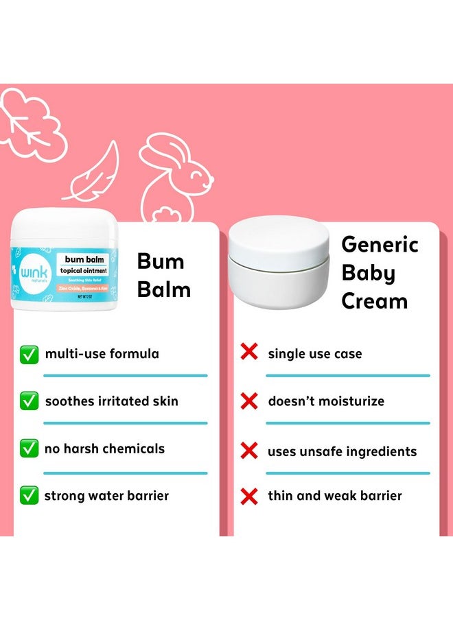 Wink Well Baby Diaper Rash Cream- Bum Balm Baby Diaper Cream For Irritated Skin And Insect Bites- Natural Moisturizing Baby Rash Ointment With No Toxins, Dyes, Fragrances, Parabens, Or Bha- 2 Oz