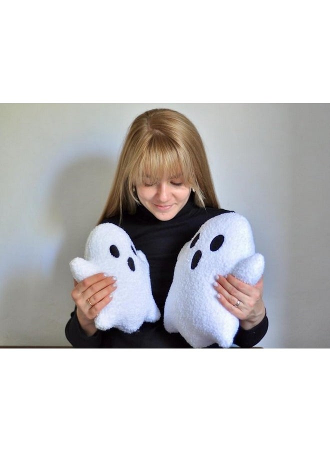 Halloween Special Ghost Soft Stuffed Plush Pillow Toy For Kids Boys & Girls (Size: 25 Cm Color: White)