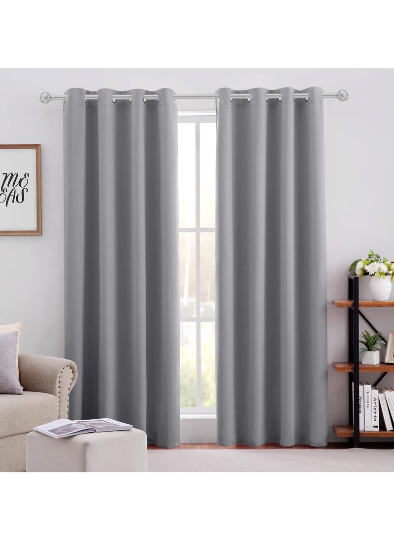 1 Panel Blackout Curtains,Darkening Curtains Decorative Thread Foil Blackout Curtains, Thermal Insulated Room Darkening Curtains for Bedroom Living Room 214x132 cm