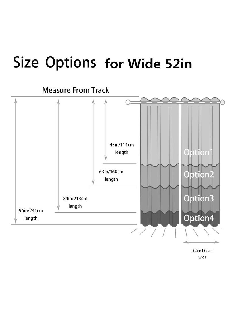 1 Panel Blackout Curtains,Darkening Curtains Decorative Thread Foil Blackout Curtains, Thermal Insulated Room Darkening Curtains for Bedroom Living Room 214x132 cm