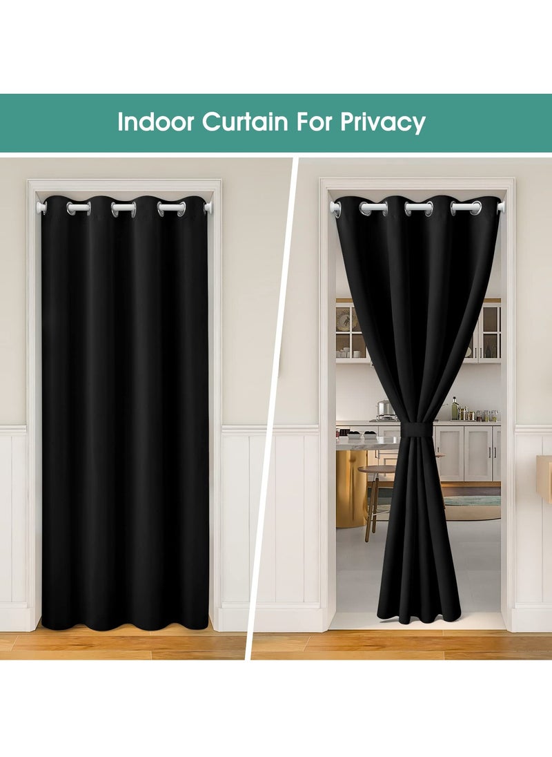 1 Panel Blackout Curtains,Darkening Curtains Decorative Thread Foil Blackout Curtains, Thermal Insulated Room Darkening Curtains for Bedroom Living Room 214x132 cm