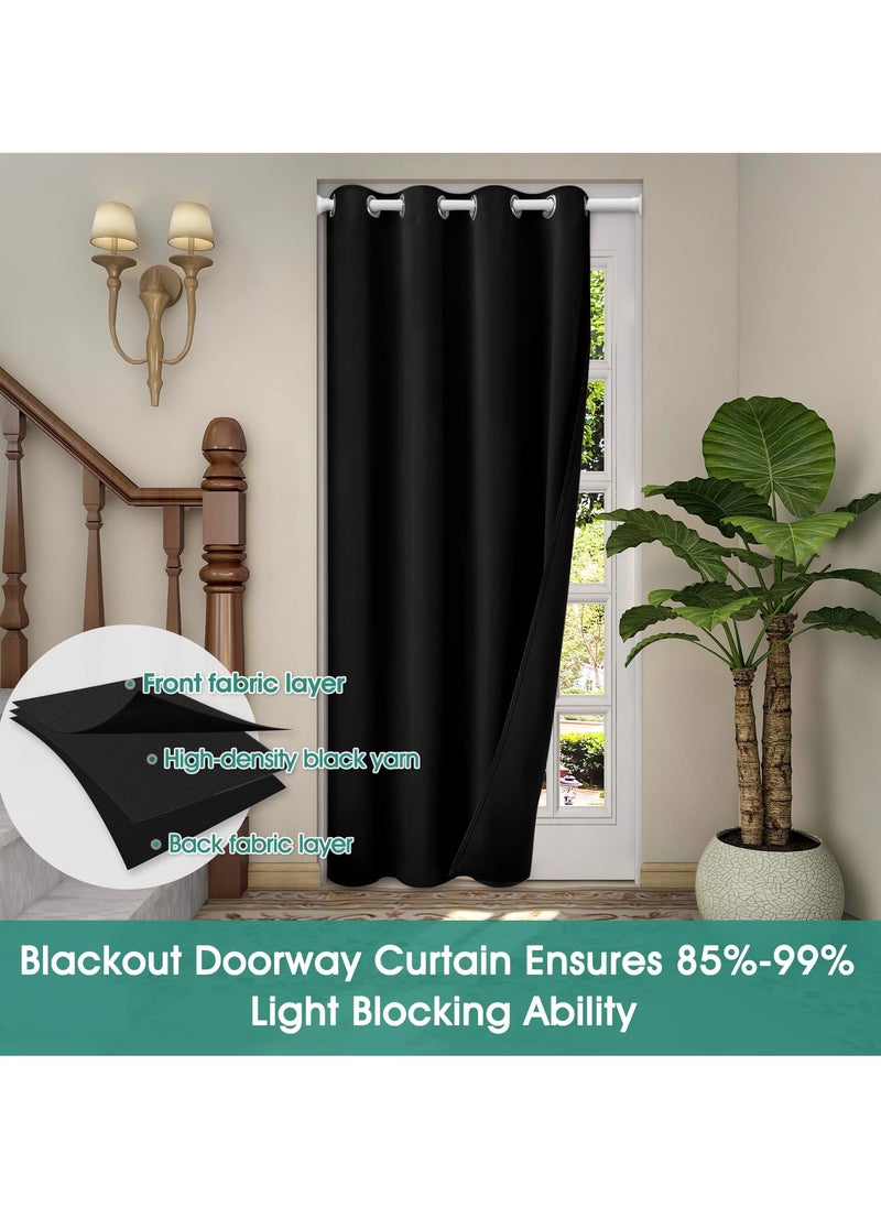 1 Panel Blackout Curtains,Darkening Curtains Decorative Thread Foil Blackout Curtains, Thermal Insulated Room Darkening Curtains for Bedroom Living Room 214x132 cm