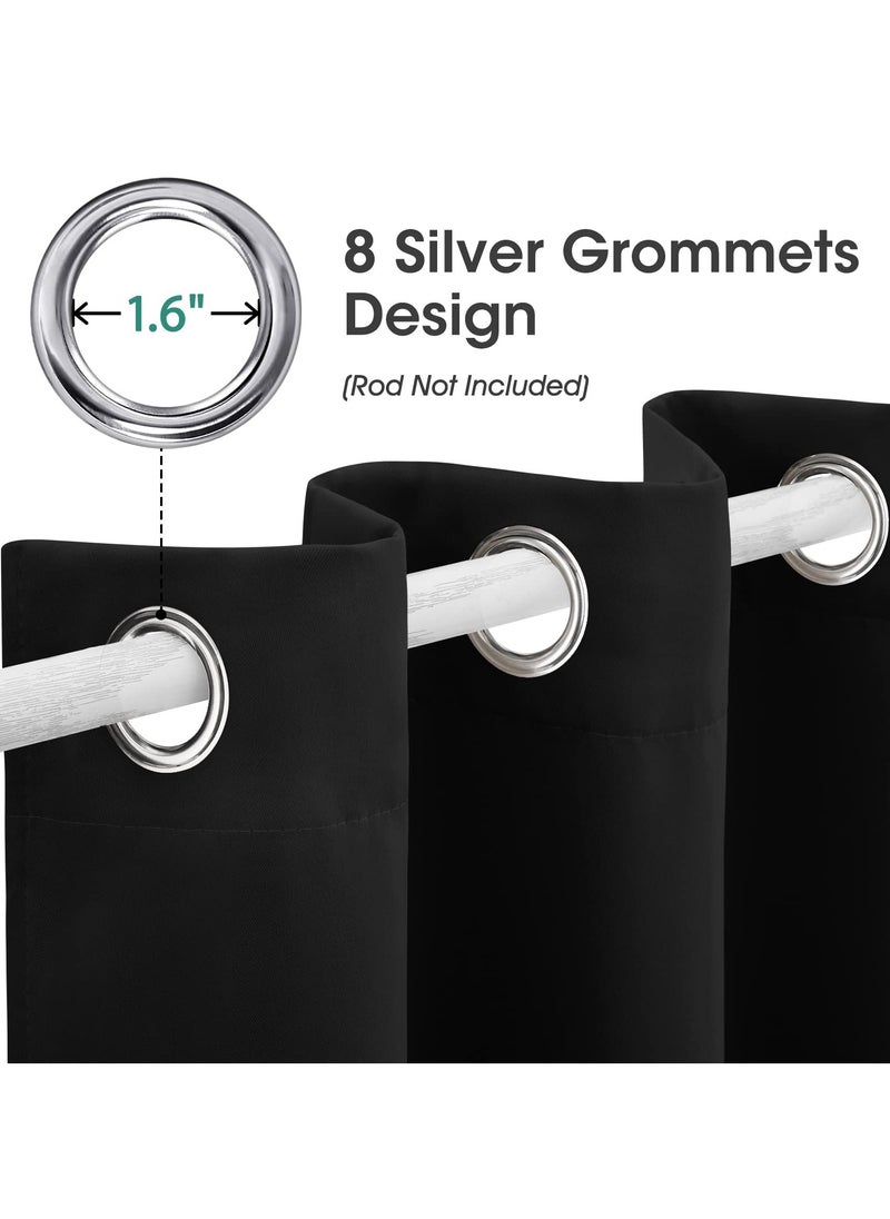 1 Panel Blackout Curtains,Darkening Curtains Decorative Thread Foil Blackout Curtains, Thermal Insulated Room Darkening Curtains for Bedroom Living Room 214x132 cm