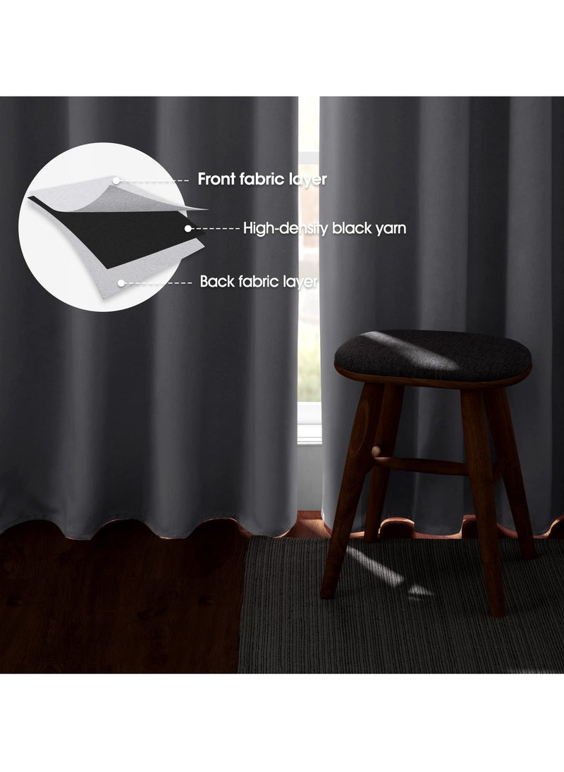 1 Panel Blackout Curtains,Darkening Curtains Decorative Thread Foil Blackout Curtains, Thermal Insulated Room Darkening Curtains for Bedroom Living Room 214x132 cm